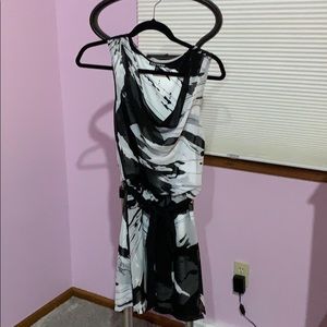 Express black and white dress